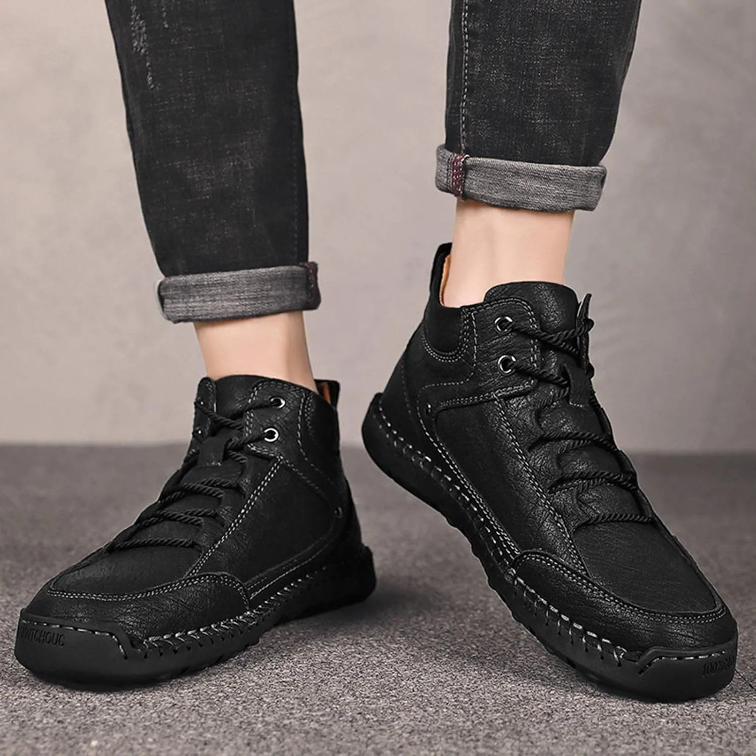2022 New Large Size Border Handmade Retro Leather Comfortable Casual Shoes Leather Boot Shoes