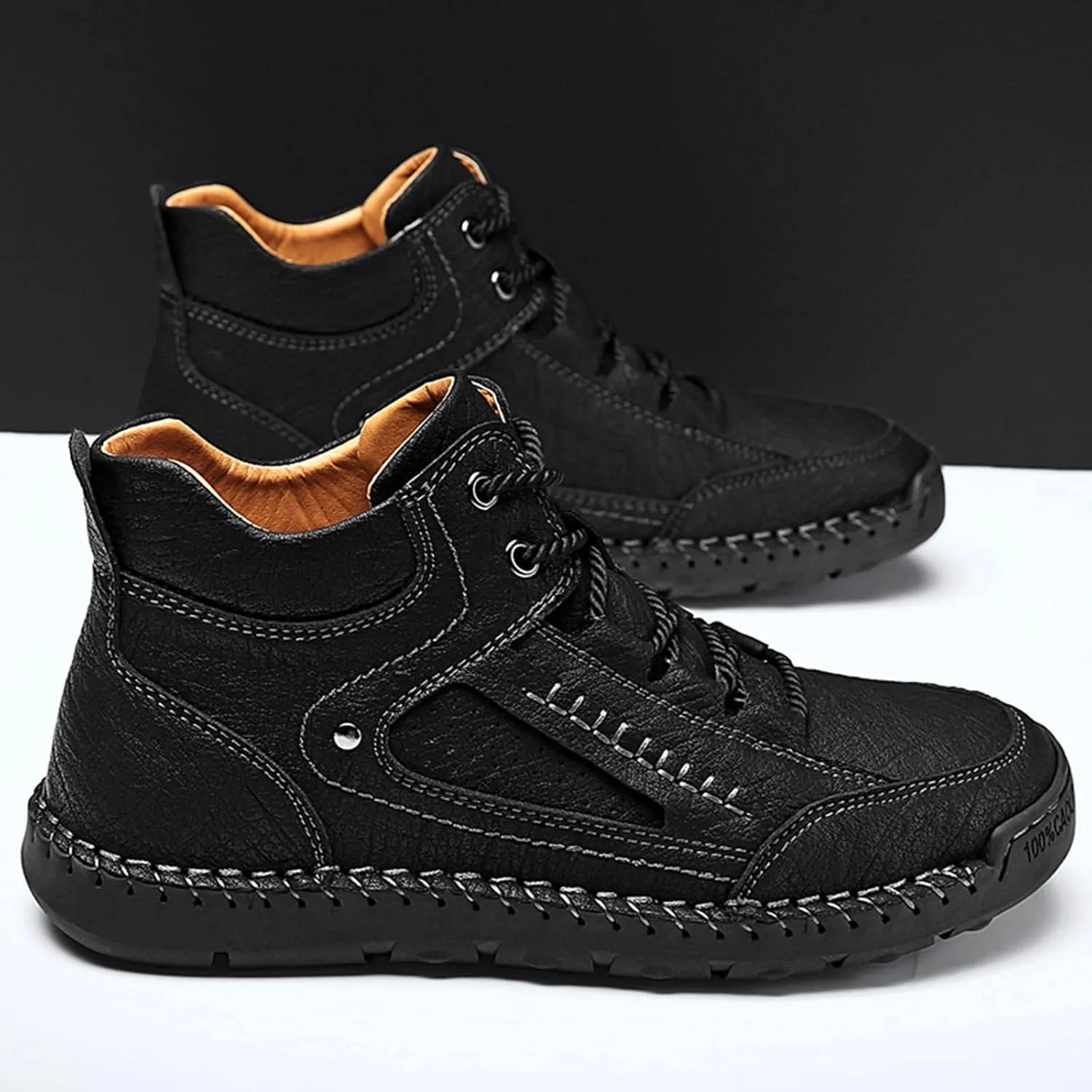 2022 New Large Size Border Handmade Retro Leather Comfortable Casual Shoes Leather Boot Shoes