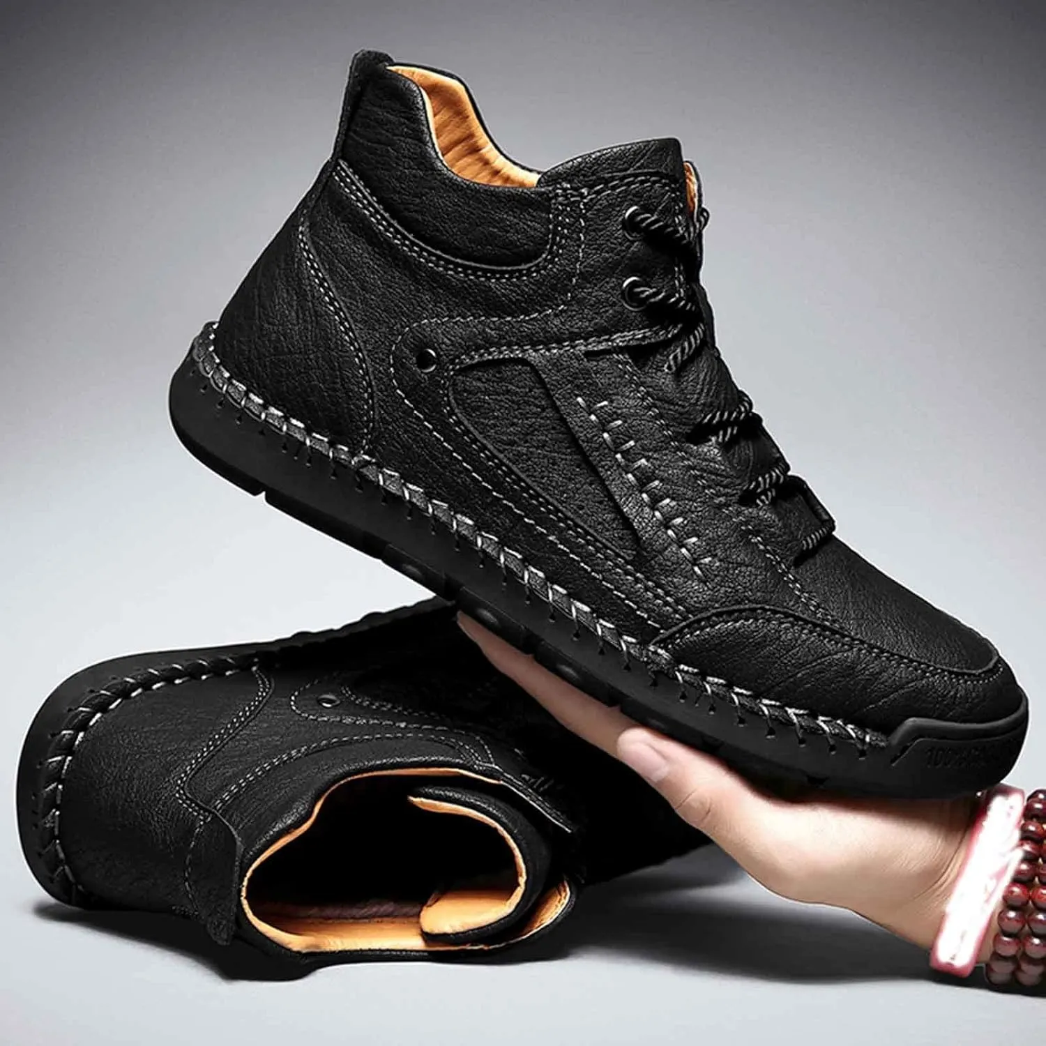2022 New Large Size Border Handmade Retro Leather Comfortable Casual Shoes Leather Boot Shoes