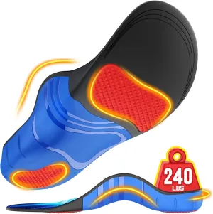 240 lbs Heavy Duty High Arch Support Orthotic Insoles for Plantar Fasciitis Pain Relief - For Men, Women, Work Boots, Shoes