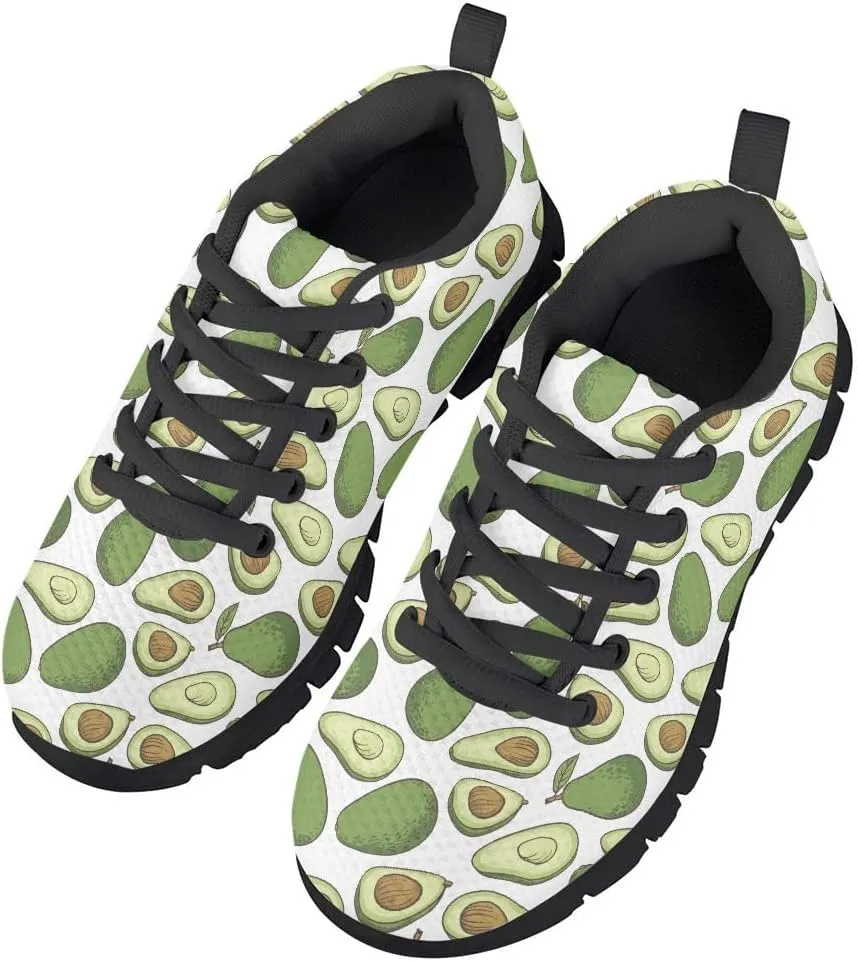 AmzPrint Black and White Cow Print Unisex-Child Tennis Shoes Lace-Up Casual Mesh Flat Sport Toddler Girl Tennis Shoes Size 7