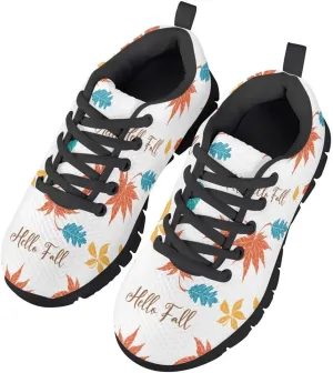 AmzPrint Donuts Print Low-Top Fashion Unisex-Child Walking Shoes Lightweight Lace-Up Girls Boys Black Sneakers Size 11.5