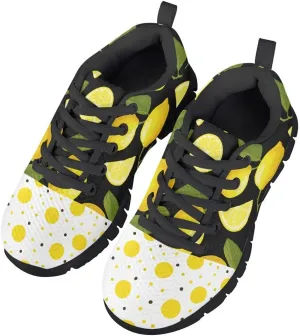 AmzPrint Pineapple Print Unisex-Child Mesh Comfy Tennis Walking Shoes Lace Up Low-Top Little Girls Running Shoes Size 1 Green