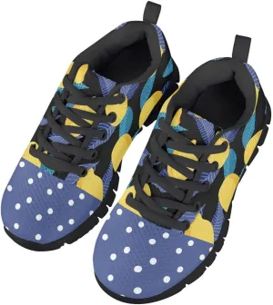 AmzPrint Pineapple Print Unisex-Child Mesh Comfy Tennis Walking Shoes Lace Up Low-Top Little Girls Running Shoes Size 1 Green