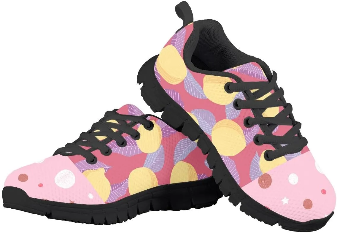 AmzPrint Pineapple Print Unisex-Child Mesh Comfy Tennis Walking Shoes Lace Up Low-Top Little Girls Running Shoes Size 1 Green