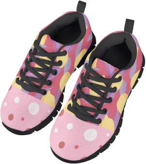 AmzPrint Pineapple Print Unisex-Child Mesh Comfy Tennis Walking Shoes Lace Up Low-Top Little Girls Running Shoes Size 1 Green