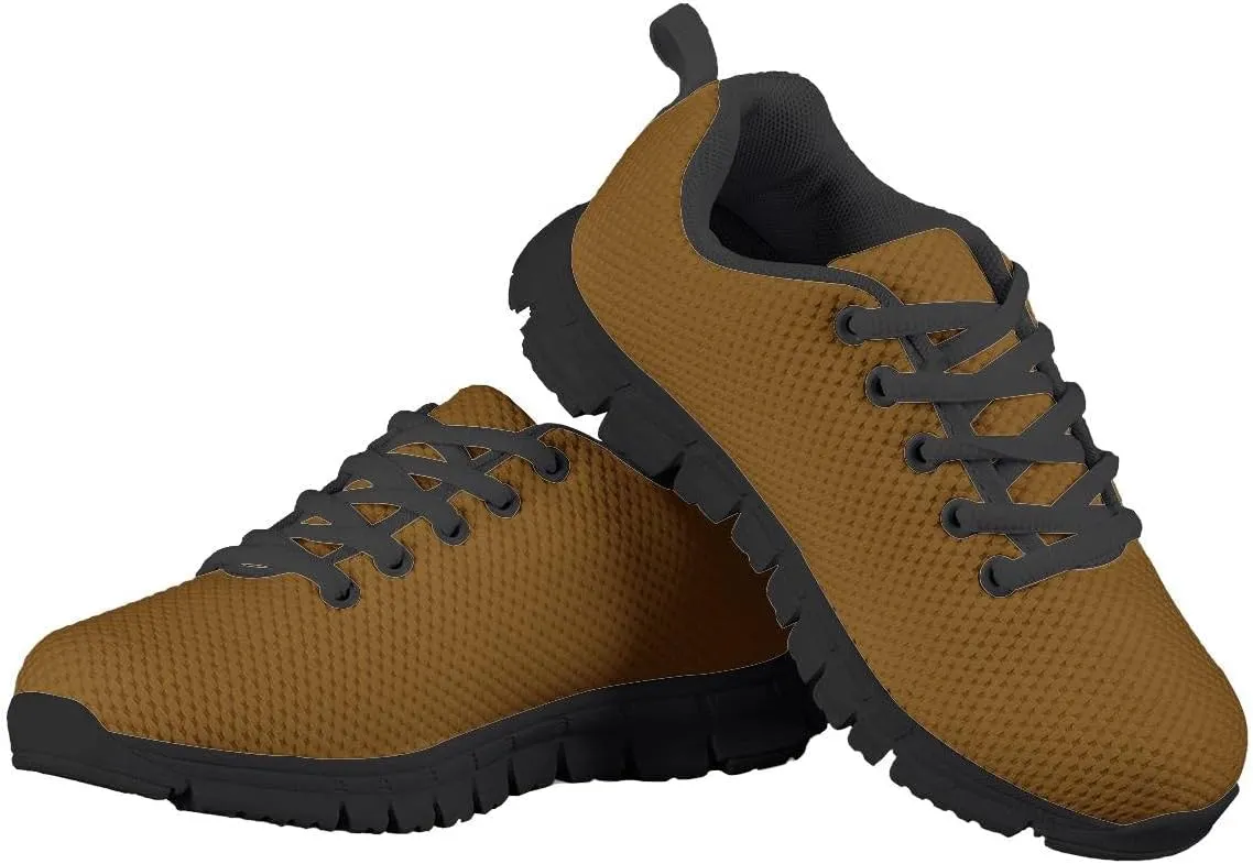 AmzPrint Unisex-Child Low Top Platform Air Cushion Black Sneakers Lace-Up Breathable Athletic Boys Running Shoes Size 1