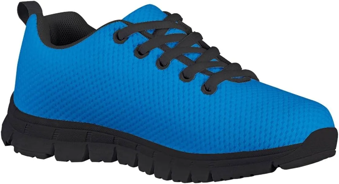 AmzPrint Unisex-Child Low Top Platform Air Cushion Black Sneakers Lace-Up Breathable Athletic Boys Running Shoes Size 1