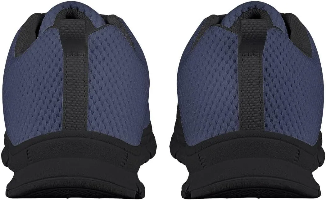 AmzPrint Unisex-Child Low Top Platform Air Cushion Black Sneakers Lace-Up Breathable Athletic Boys Running Shoes Size 1