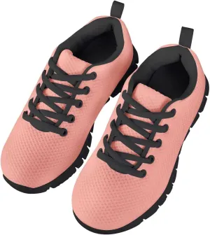 AmzPrint Unisex-Child Low Top Platform Air Cushion Black Sneakers Lace-Up Breathable Athletic Boys Running Shoes Size 1