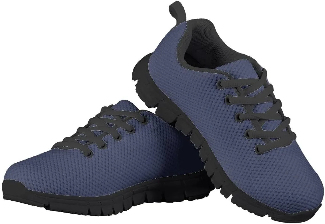 AmzPrint Unisex-Child Low Top Platform Air Cushion Black Sneakers Lace-Up Breathable Athletic Boys Running Shoes Size 1
