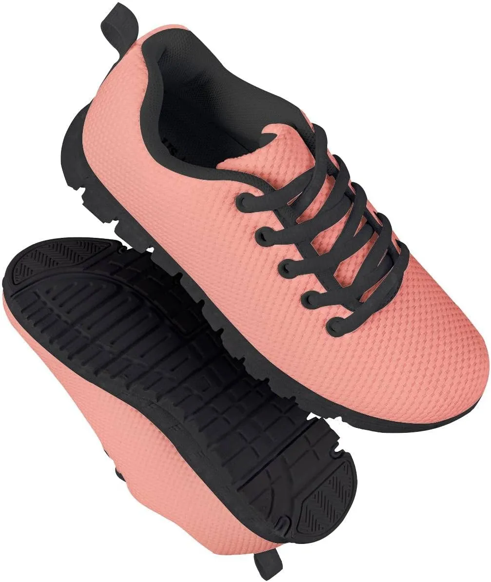 AmzPrint Unisex-Child Low Top Platform Air Cushion Black Sneakers Lace-Up Breathable Athletic Boys Running Shoes Size 1