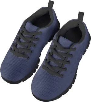 AmzPrint Unisex-Child Low Top Platform Air Cushion Black Sneakers Lace-Up Breathable Athletic Boys Running Shoes Size 1