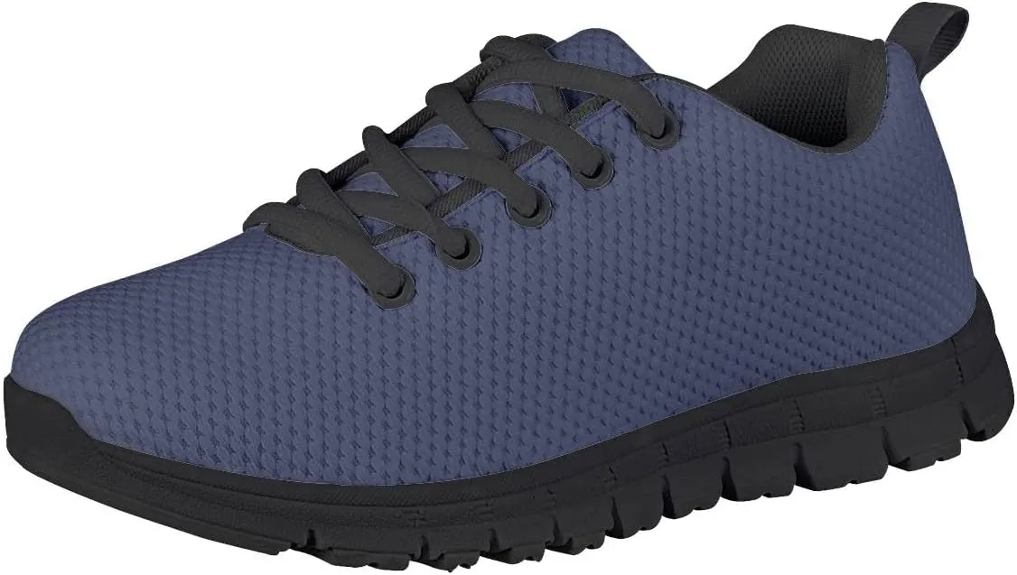 AmzPrint Unisex-Child Low Top Platform Air Cushion Black Sneakers Lace-Up Breathable Athletic Boys Running Shoes Size 1