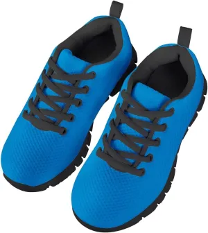 AmzPrint Unisex-Child Low Top Platform Air Cushion Black Sneakers Lace-Up Breathable Athletic Boys Running Shoes Size 1