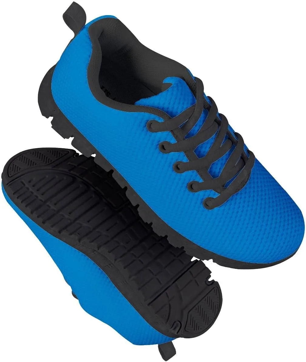AmzPrint Unisex-Child Low Top Platform Air Cushion Black Sneakers Lace-Up Breathable Athletic Boys Running Shoes Size 1