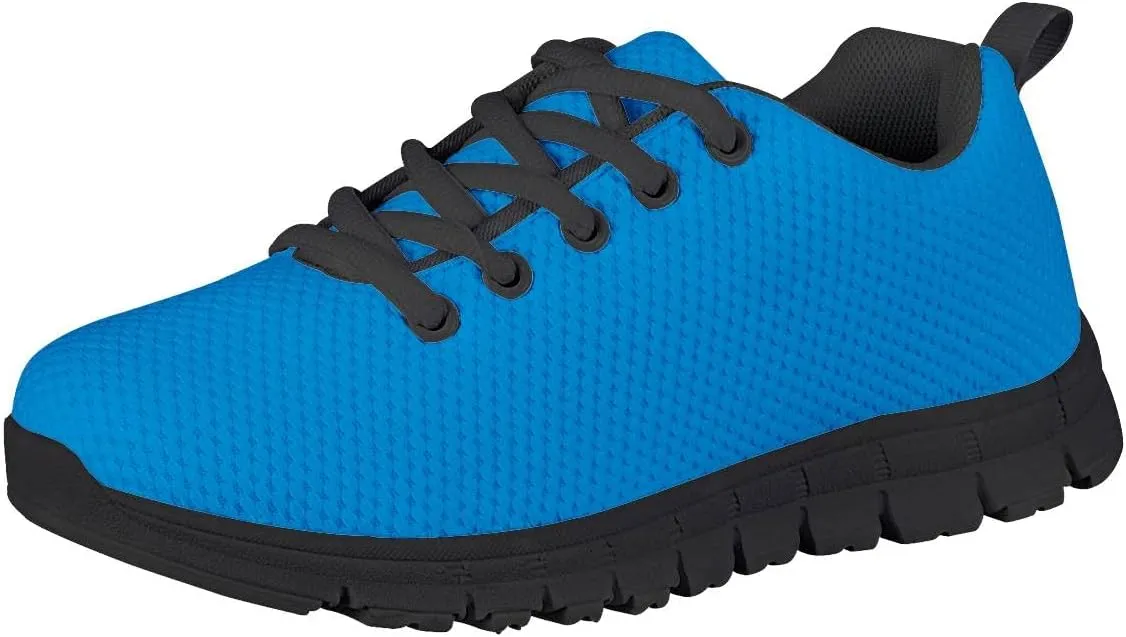 AmzPrint Unisex-Child Low Top Platform Air Cushion Black Sneakers Lace-Up Breathable Athletic Boys Running Shoes Size 1