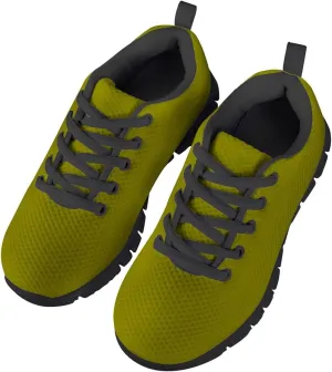 AmzPrint Unisex-Child Low Top Platform Air Cushion Black Sneakers Lace-Up Breathable Athletic Boys Running Shoes Size 1