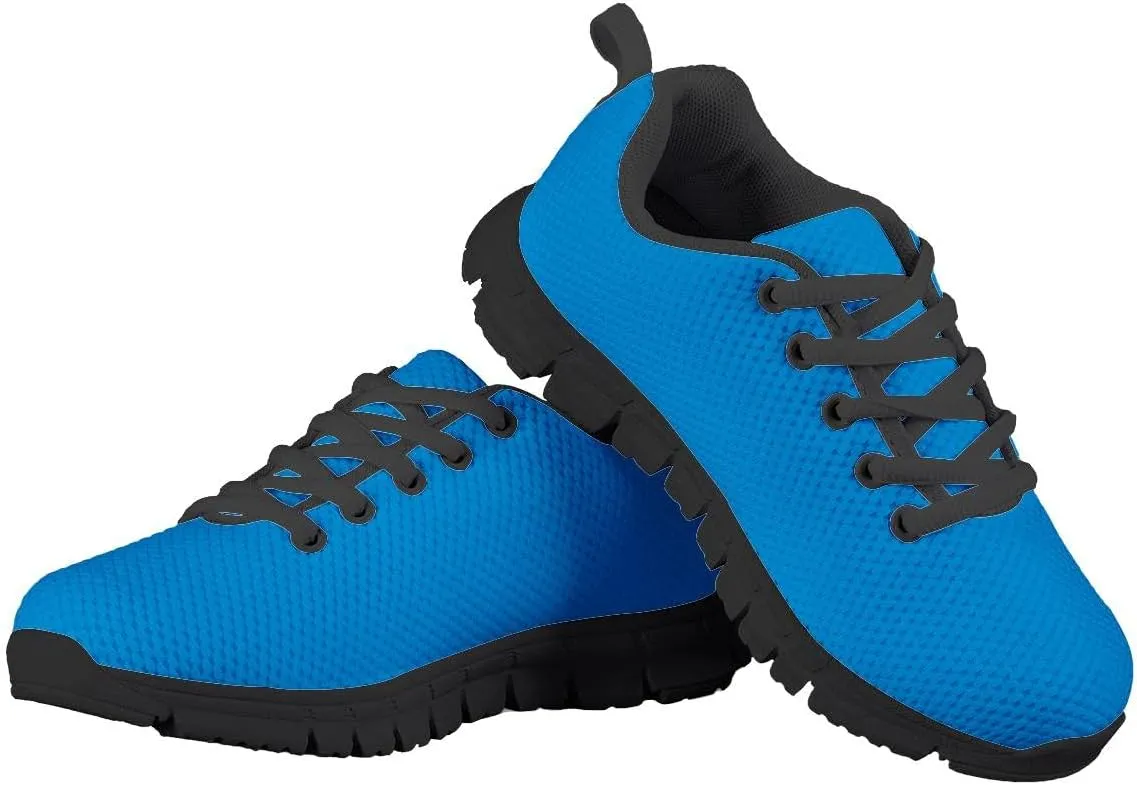 AmzPrint Unisex-Child Low Top Platform Air Cushion Black Sneakers Lace-Up Breathable Athletic Boys Running Shoes Size 1