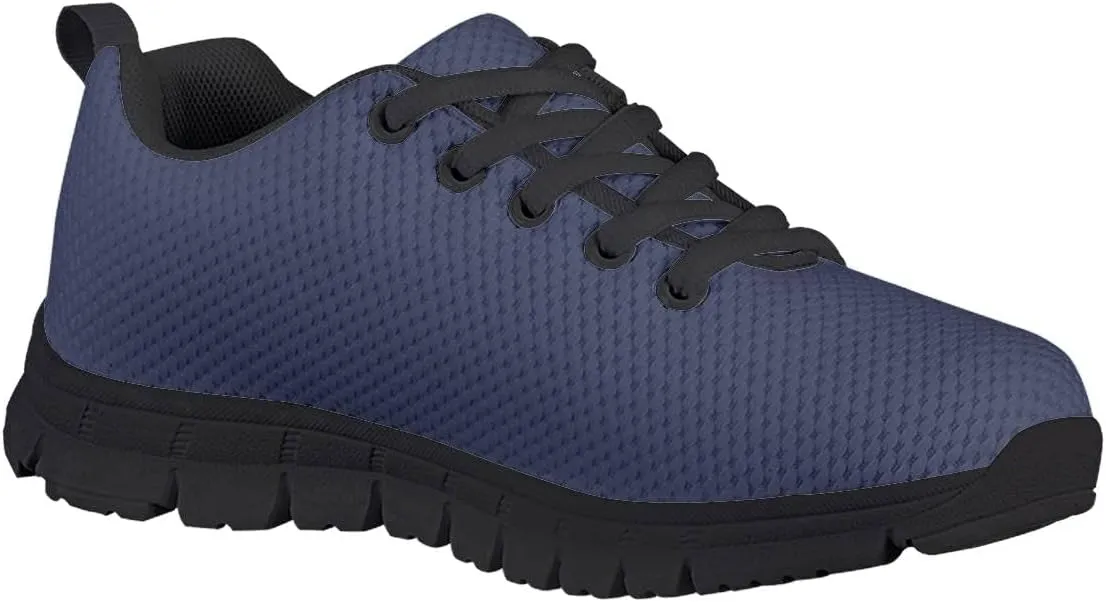 AmzPrint Unisex-Child Low Top Platform Air Cushion Black Sneakers Lace-Up Breathable Athletic Boys Running Shoes Size 1