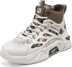and Breathable Wide Basketball Shoes for Men, Also Ideal for Running and Walking. Extra Wide High - top Sneakers with Ankle Support, Combining Trend and Comfort Blue