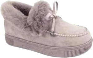 Ankle Boots For Women Comfy Casual Slip-on Warm Loafers Shoes Fur-Lined Comfortable Lightweight Winter Snow Boots
