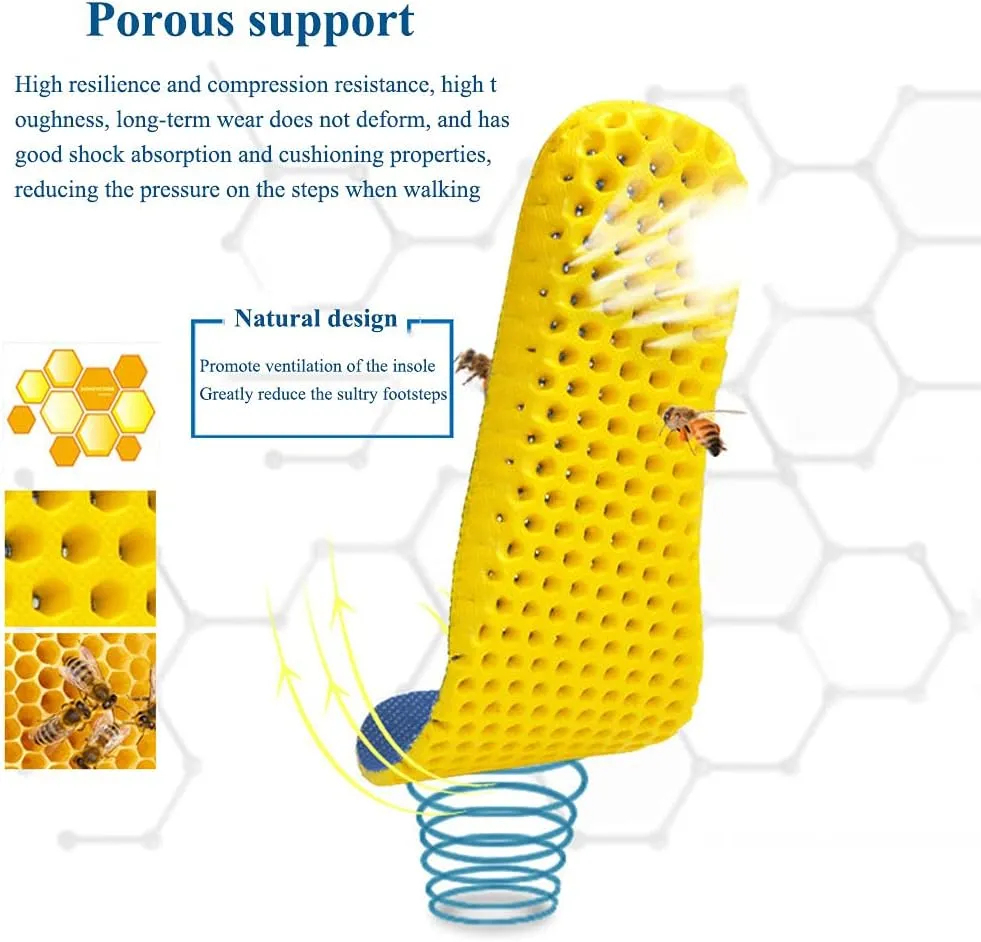 Athletic Cushioning Arch Support Shoe Insoles, Sore Soles Pain Relief Orthotics,Comfortable Shockproof Gel Shoe Insoles,Designed for Men and Women