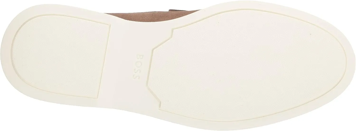 BOSS Men's Suede Loafers with Contrast Rubber Sole