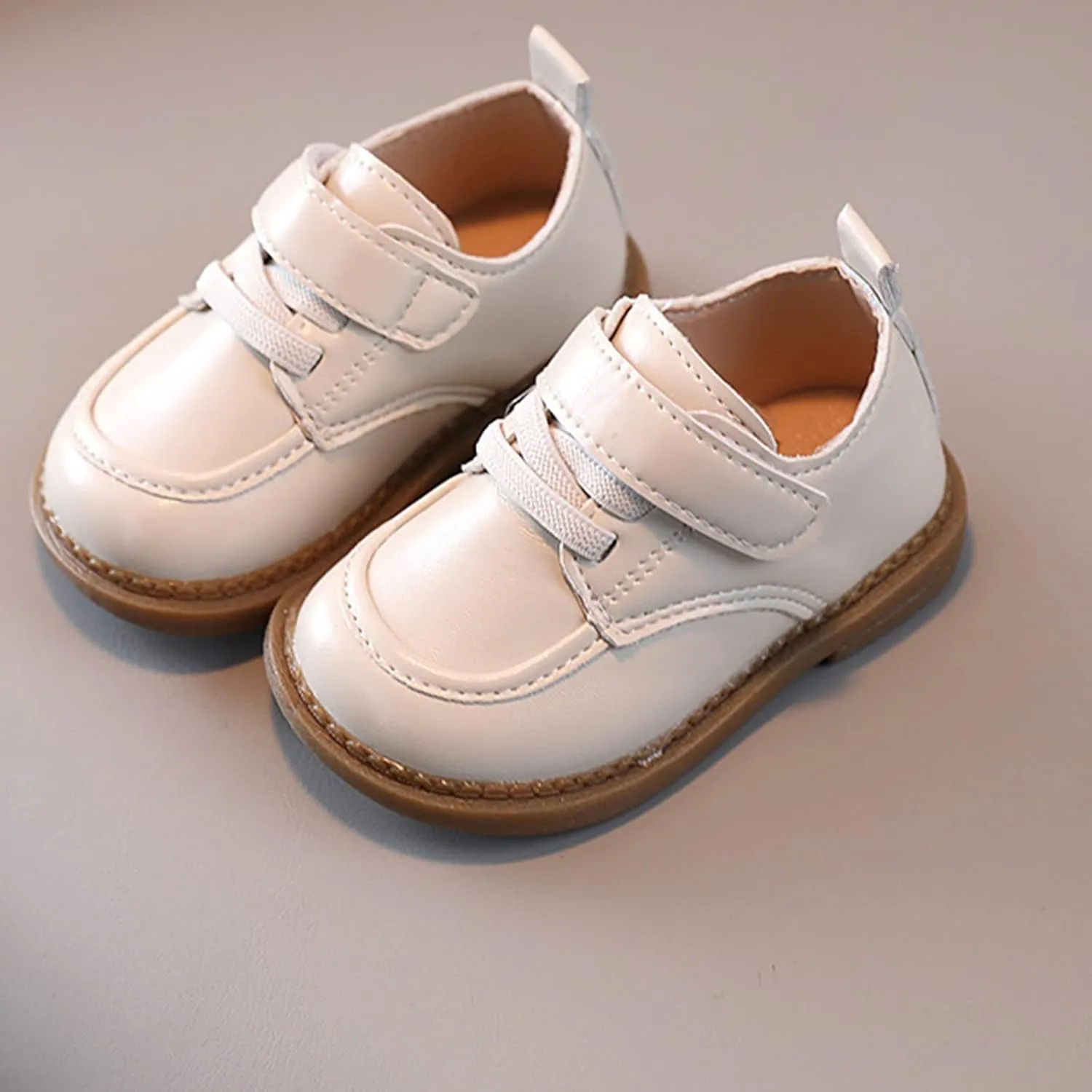 Boy’s Soft Leather Loafer Casual Dress Shoes Round Toe Buckle Thick Sole Slip On Boat Shoes School Wedding Church Loafers