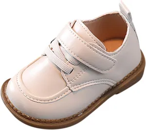 Boy’s Soft Leather Loafer Casual Dress Shoes Round Toe Buckle Thick Sole Slip On Boat Shoes School Wedding Church Loafers