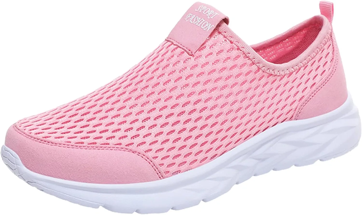 Breathable Walking Shoes for Women Stretch Cushion Sports Shoes Lightweight Flying Mesh Shoes for Elderly Women