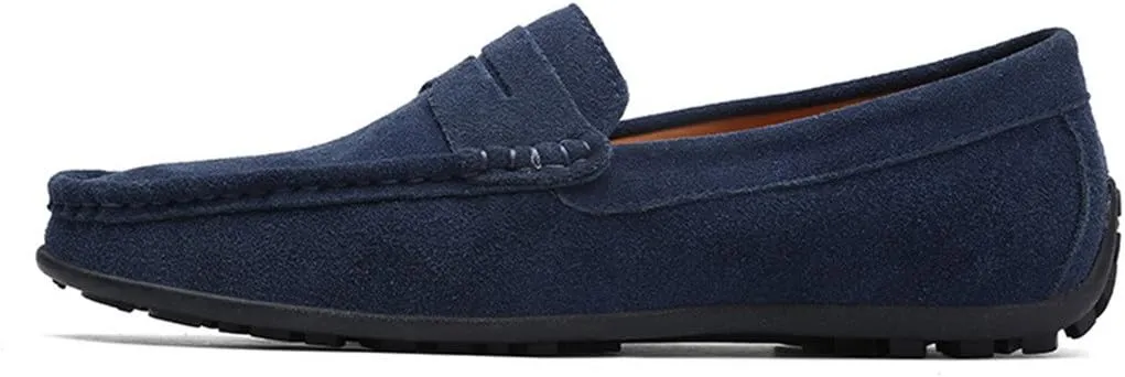 ChicWind Men's Suede Leather Penny Loafers Driving Moccasins Slip On Flats Boat Shoes