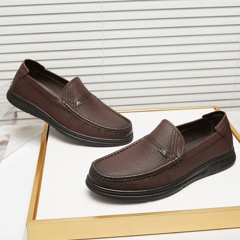Comfort Non-Slip Lug Sole Slip-On Dress Shoes Men's Loafers Slip-On Shoes with Non-Slip Sole