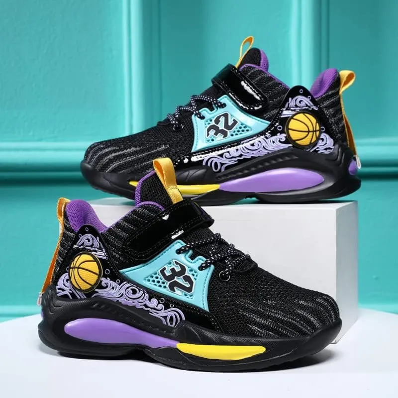 DHOVOR Kids Basketball Shoes Anti Slip Boys Girls Basketball Shoes Fashion Sneakers Basketball Trainers Comfortable Outdoor Sports Shoes for Girls (Little Kid/Big Kid)