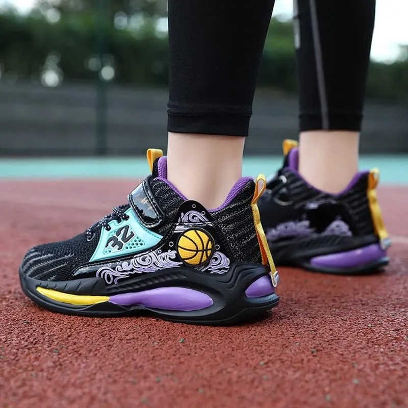 DHOVOR Kids Basketball Shoes Anti Slip Boys Girls Basketball Shoes Fashion Sneakers Basketball Trainers Comfortable Outdoor Sports Shoes for Girls (Little Kid/Big Kid)