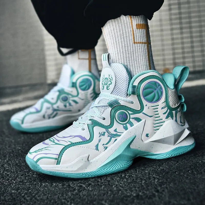 DHOVOR Mens Basketball Shoes, Teenager Fashion Basketball Sneakers, Anti-Slip Basketball Trainers Sports Shoes for Men Walking Shoes Outdoor and Indoor