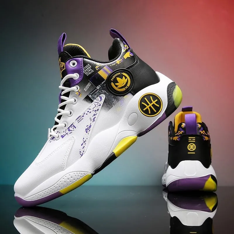 DHOVOR Mens Basketball Shoes, Youth Basketball Sneakers, Anti Slip Basketball Trainers Sports Shoes for Men Indoor and Outdoor