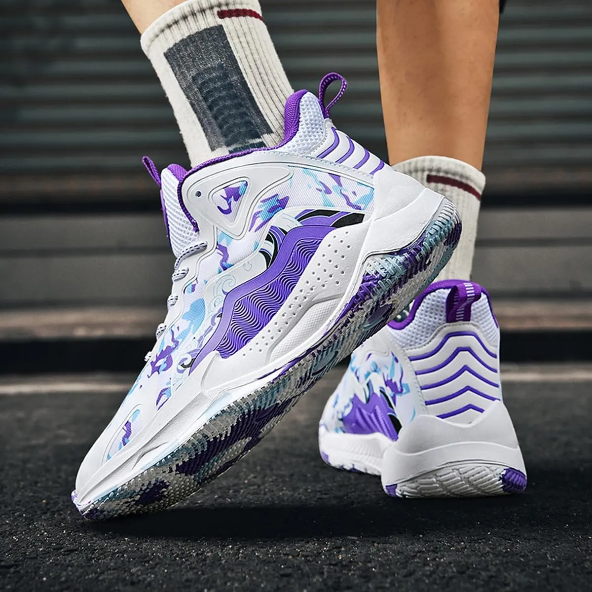 DHOVOR Womens Basketball Shoes, Teenager Fashion Basketball Sneakers, Anti-Slip Basketball Trainers Sports Shoes for Women Indoor and Outdoor