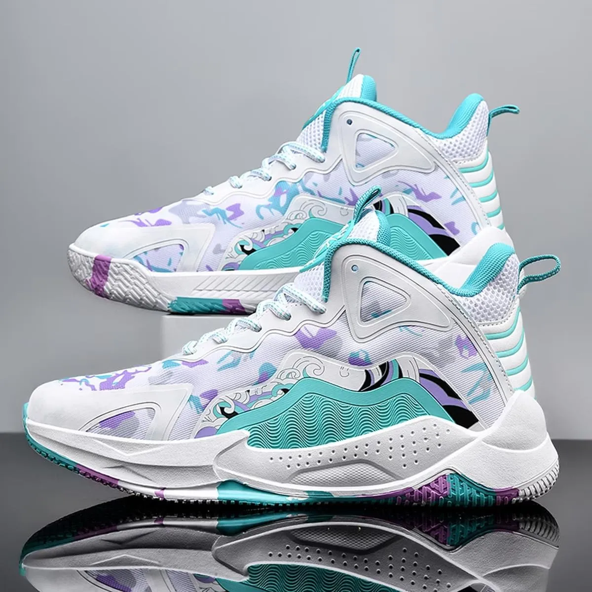DHOVOR Womens Basketball Shoes, Teenager Fashion Basketball Sneakers, Anti-Slip Basketball Trainers Sports Shoes for Women Indoor and Outdoor
