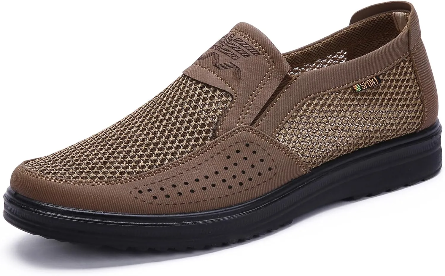 Diabetic Shoes for Elderly Men, Adjustable Closure Breathable Lightweight Sneakers for Swollen Feet and Edema, Soft Leather Upper