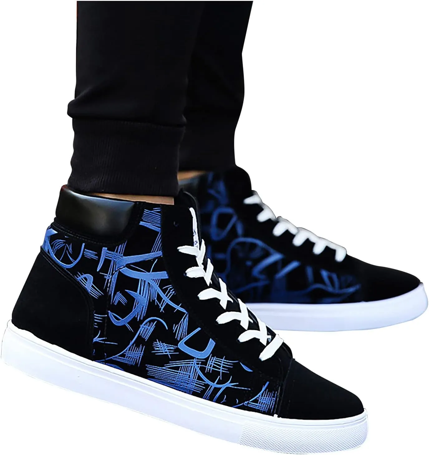 Fashion Platform Sneakers for Women 2023 Comfy Slip On Shoes for Women Black Sneakers for Women Fashion High Top Sneakers for Women Ankle Support Zapatos Comodos De Mujer Suaves