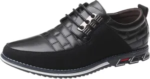 Fashion Style Men's Breathable Comfortable Business Lace Up Leisure Solid Color Leather Shoes Fancy Dress Men Shoes (Black, 13)