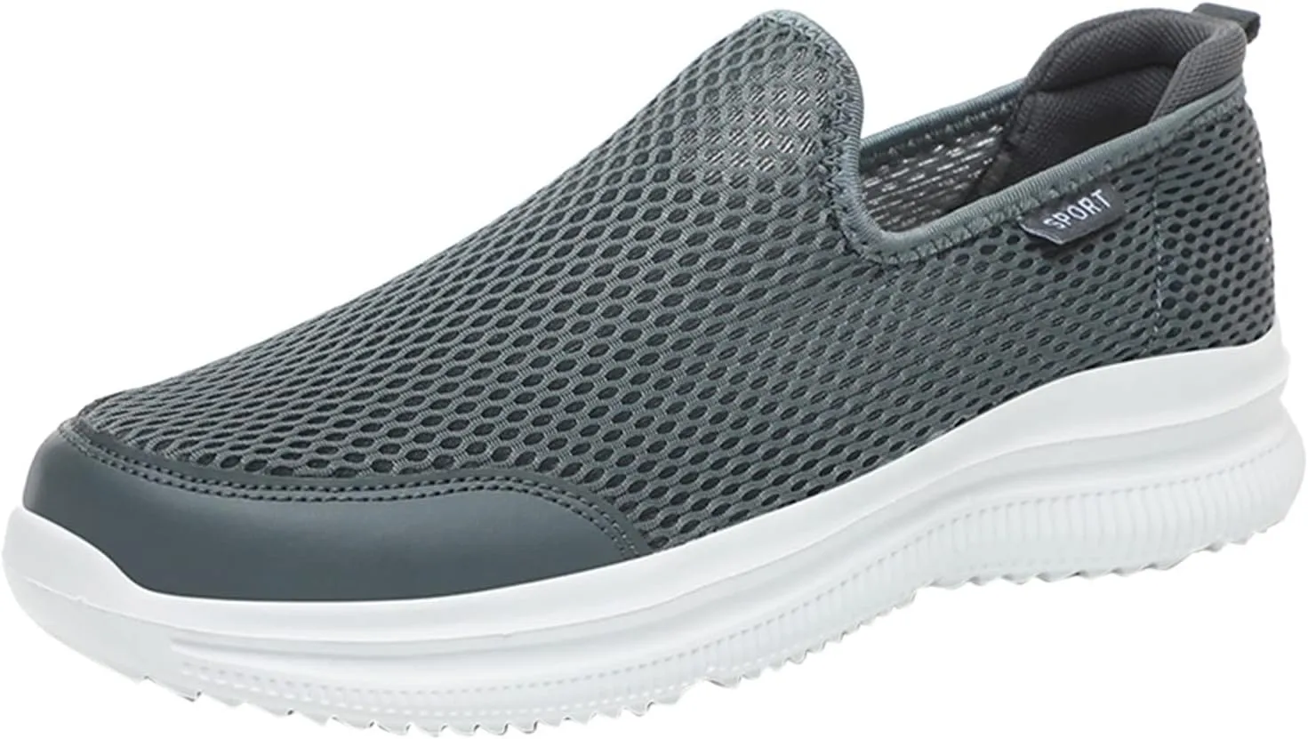 Fashion Summer Men Breathable Mesh Flat Elastic Casual Shoes Mens Sneaker Socks Sneaker (Grey, 11.5)