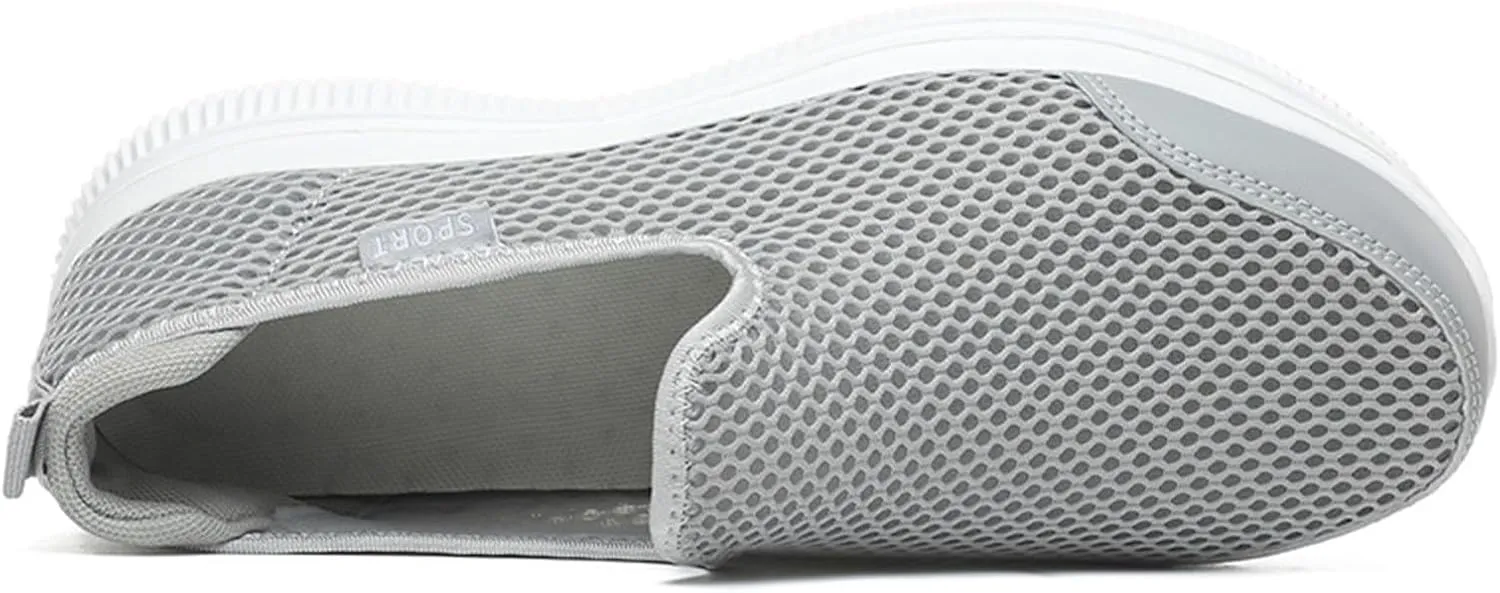 Fashion Summer Men Breathable Mesh Shallow Mouth Slip On Lightweight Casual Shoes Sneaker Insoles Men