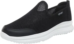 Fashion Summer Men Breathable Mesh Shallow Mouth Slip On Lightweight Casual Shoes Tops Mens Sneaker (White, 11)