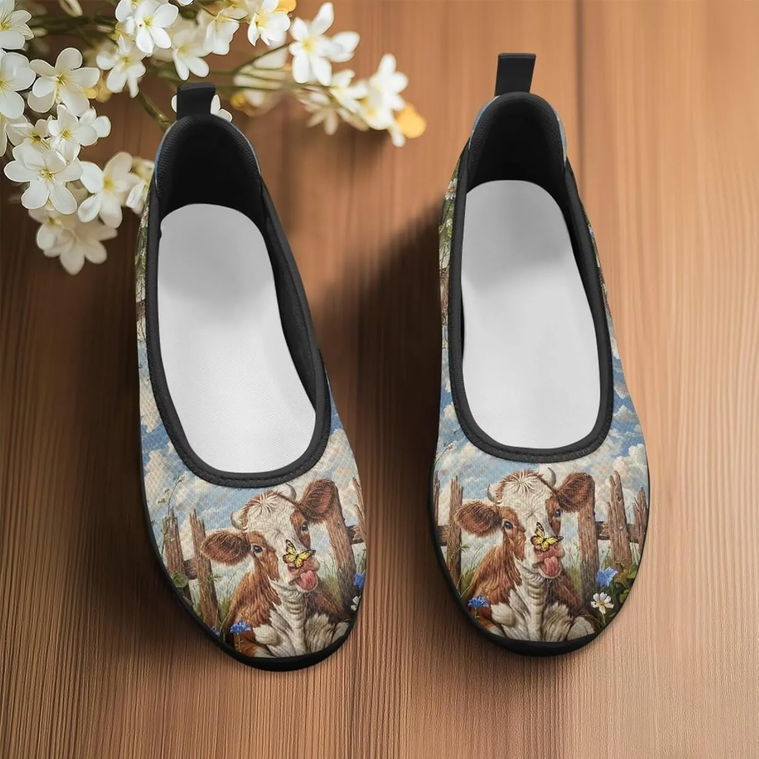 Flats Loafers Cow Low Cut Casual Dress Shoes for Women Teen Girls Comfort Walking Running Sneakers Lightweight Low Cut Tennis Shoe