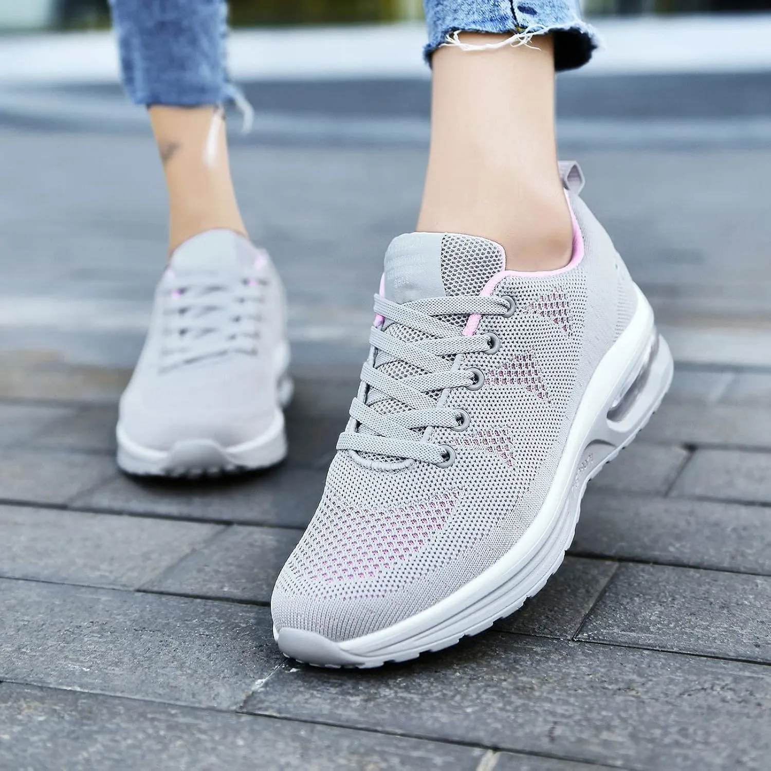 FLIOZY Womens Running Shoes Air Cushion Lightweight Sneakers Lace up Walking Tennis Shoes for Women