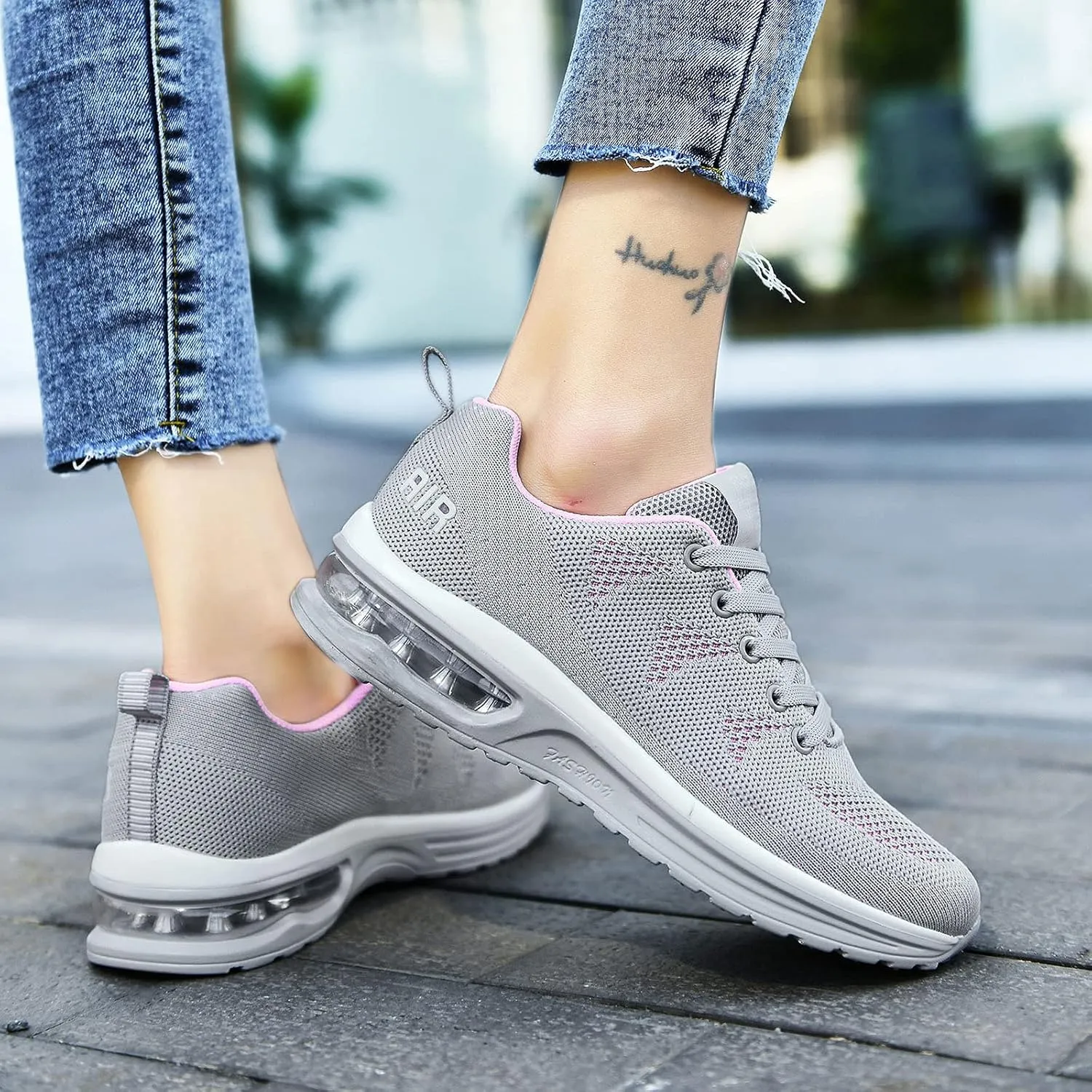 FLIOZY Womens Running Shoes Air Cushion Lightweight Sneakers Lace up Walking Tennis Shoes for Women