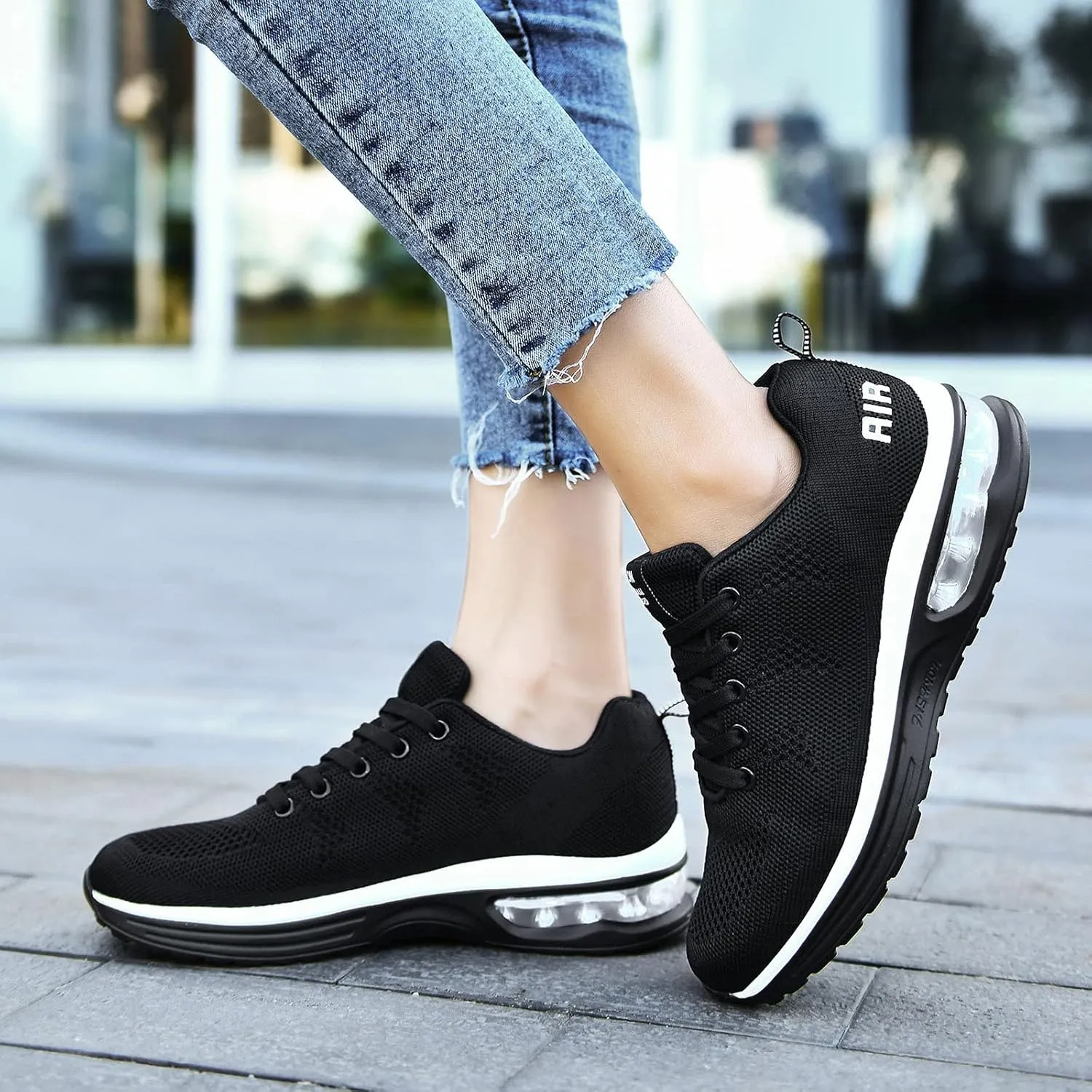 FLIOZY Womens Running Shoes Air Cushion Lightweight Sneakers Lace up Walking Tennis Shoes for Women