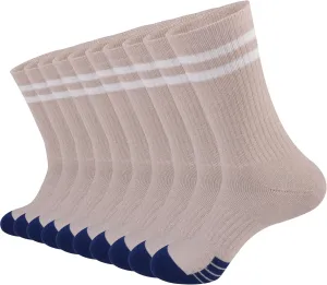 GKX Men's Cotton Athletic Socks – Moisture-Wicking, Cushioned Crew Socks for Work Boots, Sports & Outdoor – Heavy Duty
